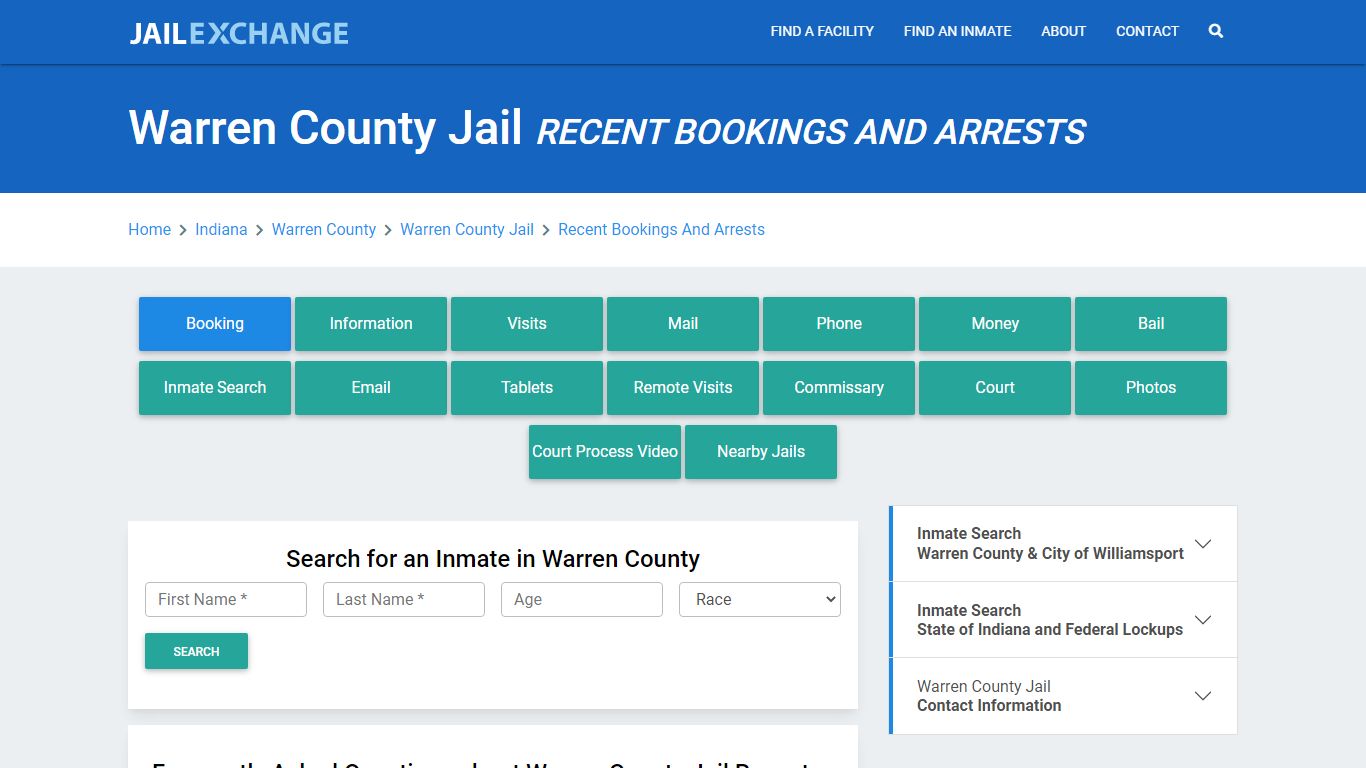 Warren County Jail Recent Bookings And Arrests - Jail Exchange